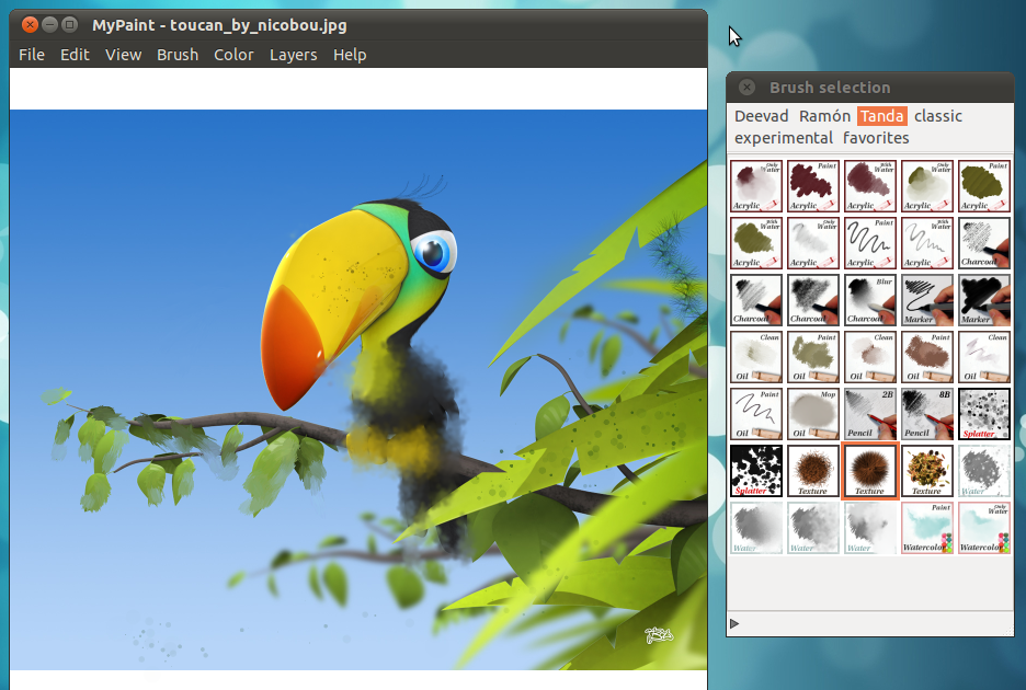 A Professional Digital Painting Software for Ubuntu Linux MyPaint!