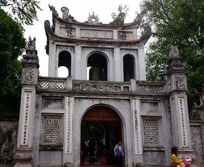 Entrance to the temple of literature in Hanoi, Vietnam
