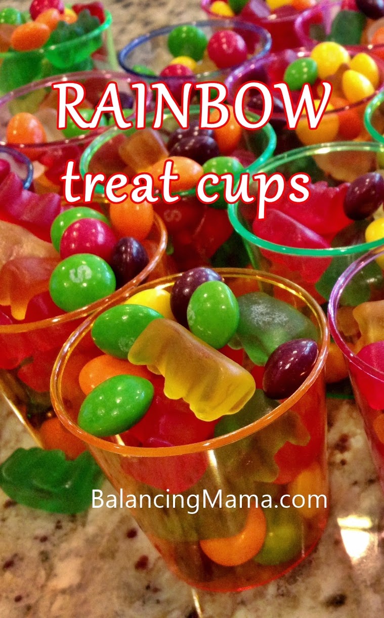 From BalancingMama Rainbow Treat Cups a happy classroom birthday