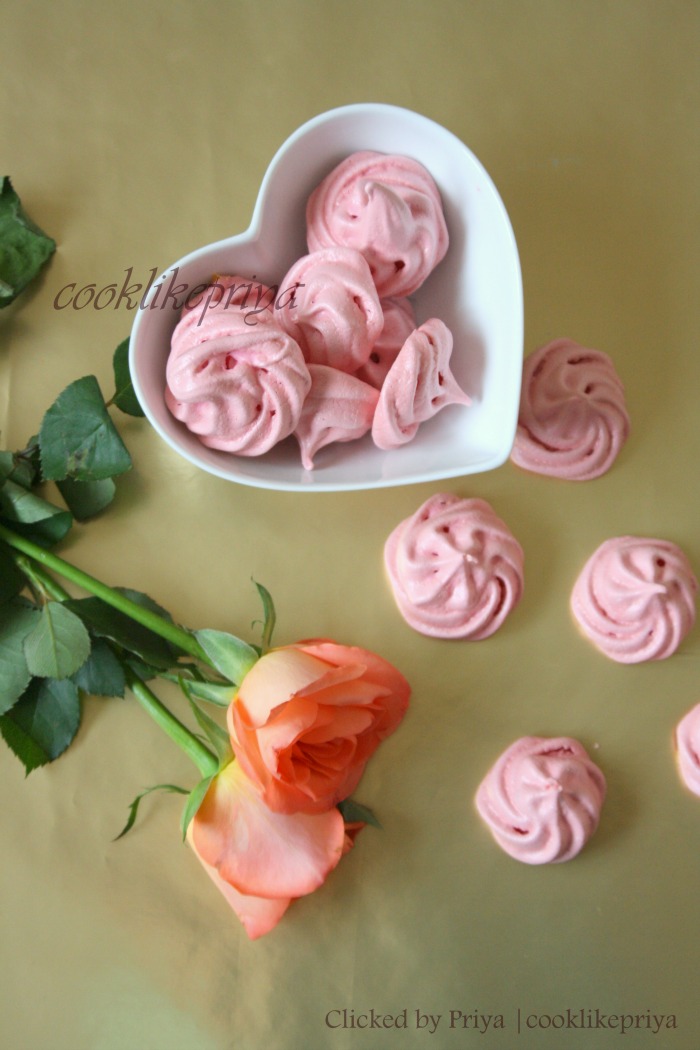 Cook like Priya Rose Meringue Cookies My post for Rendez vous with
