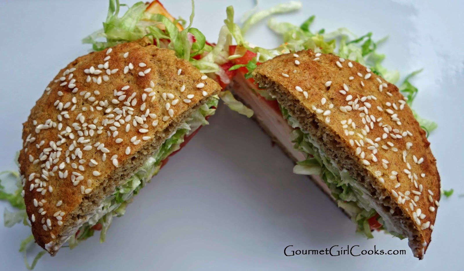 Gourmet Girl Cooks Amazing Turkey SANDWICH on a Sesame Seed Bun Low