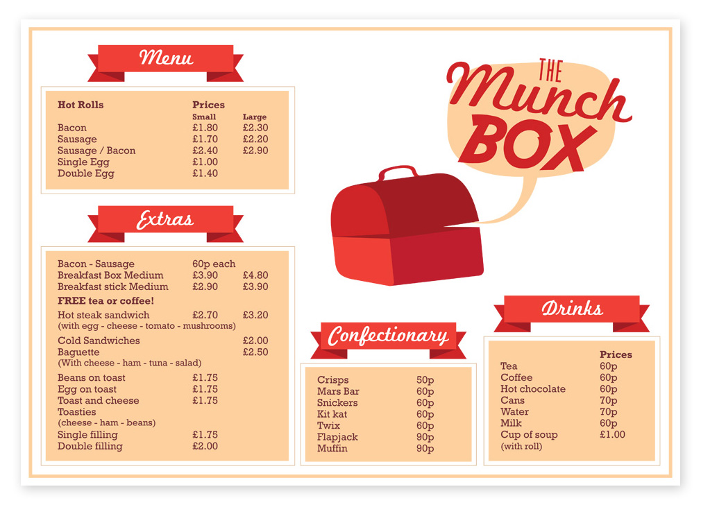 ace cream Munch Box menu