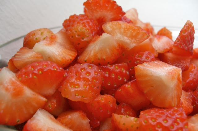 chopped strawberries