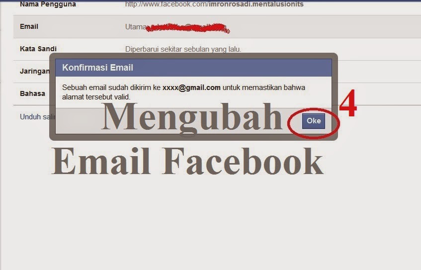 cara mengubah email facebook