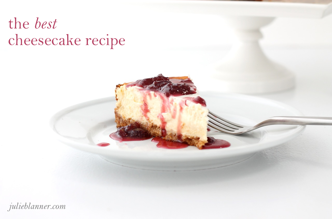 The Best Cheesecake Recipe with Strawberry Sauce