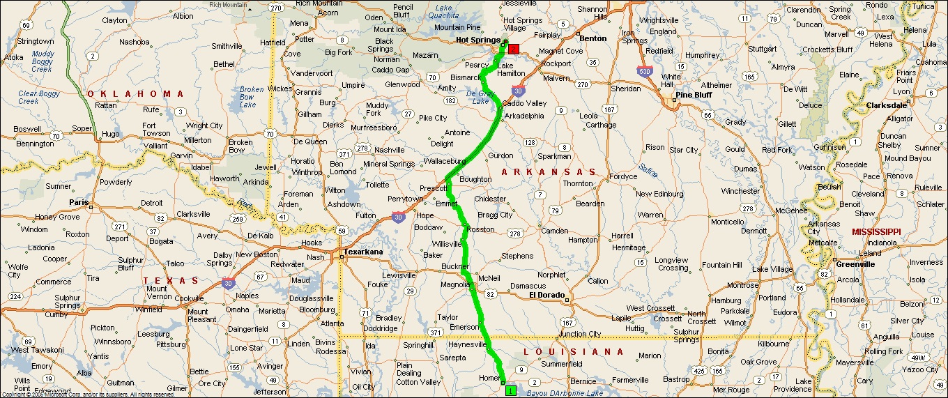 Roving Reports by Doug P 201211 Homer Louisiana to Hot Springs Arkansas
