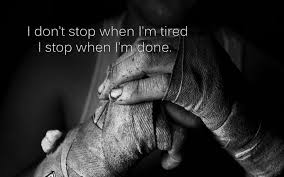 I stop when I'm done