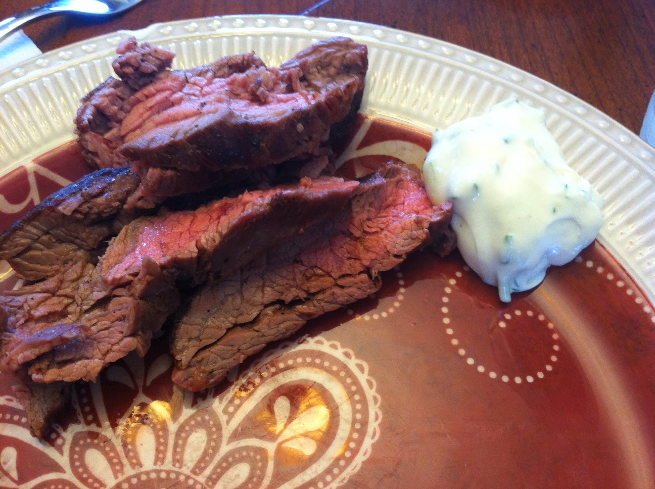 "Pointless" Meals Flank Steak with Creamy Lemon Sauce
