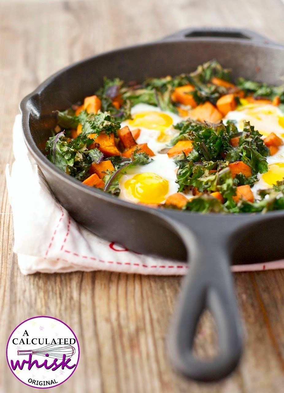 Sweet Potato & Crispy Kale Breakfast Skillet--Paleo, Gluten free, Dairy free acalculatedwhisk.com