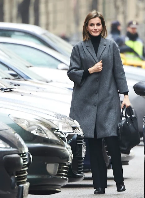 Queen Letizia of Spain attends a Working meeting of the Spanish Association Against Cancer (AECC) at AECC headquarters in Madrid