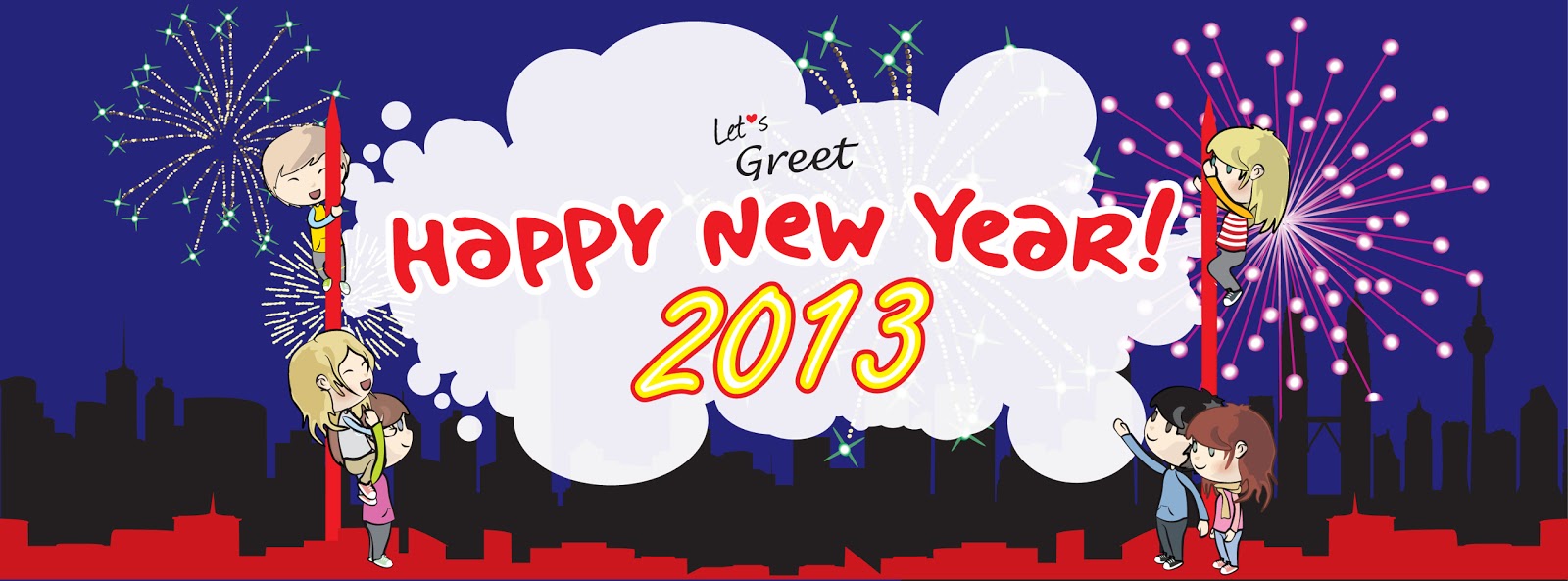 Let&#039;s Greet: Happy New Year 2013 Facebook banner!