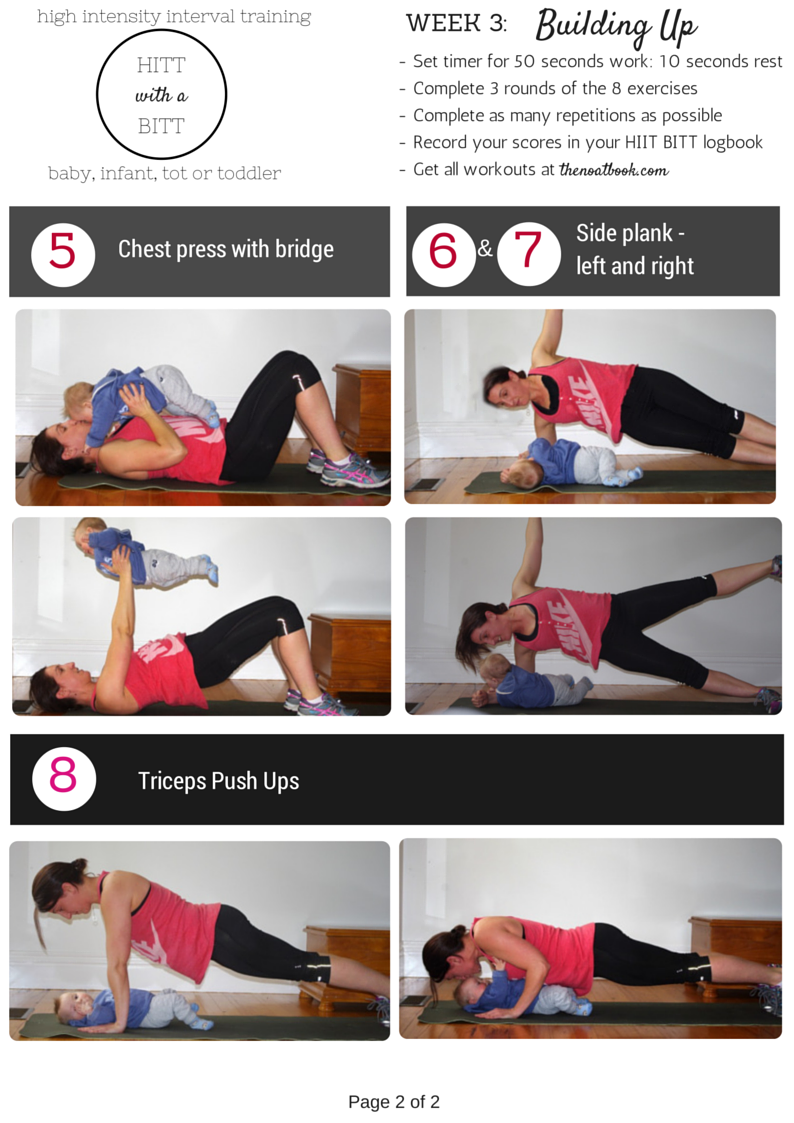 Workout with your baby HIIT with a BITT Week 3 photo guide