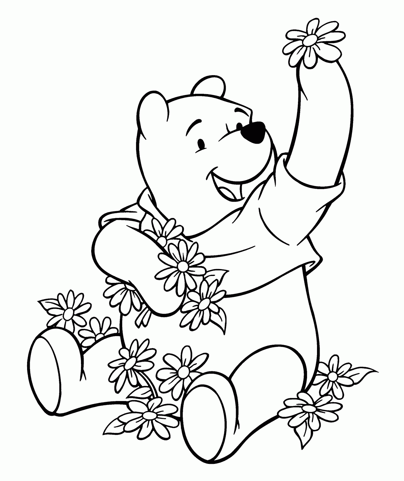 Disney Animal Winnie The Pooh Characters Coloring Pages