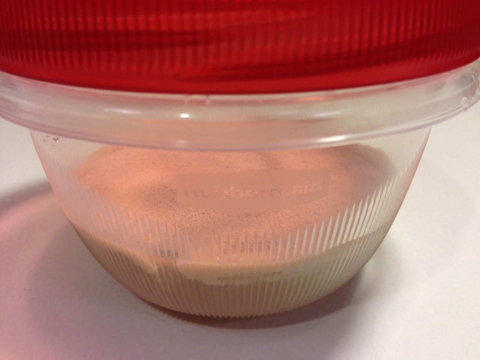 Step by Step Rehydrating Dried Yeast Using Rubbermaid TakeAlong