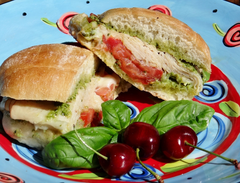 ...a quiet life... turkey pesto basil sandwich