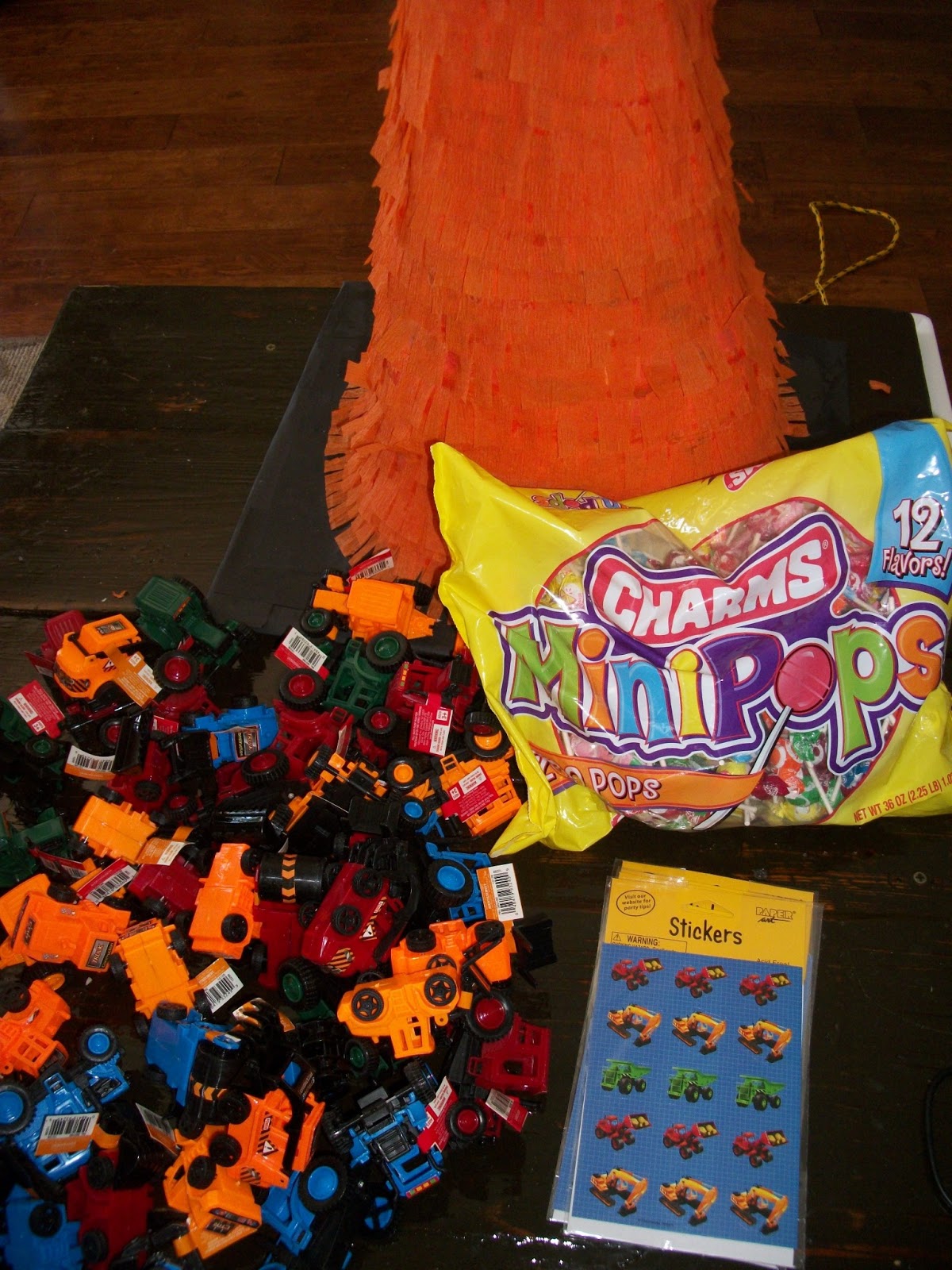 What a Ride! Construction Cone Pinata Tutorial