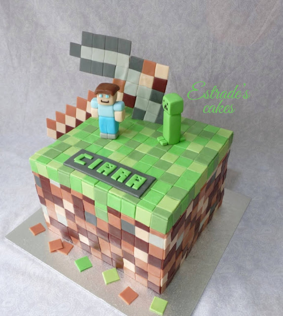 tarta Minecraft con fondant 1