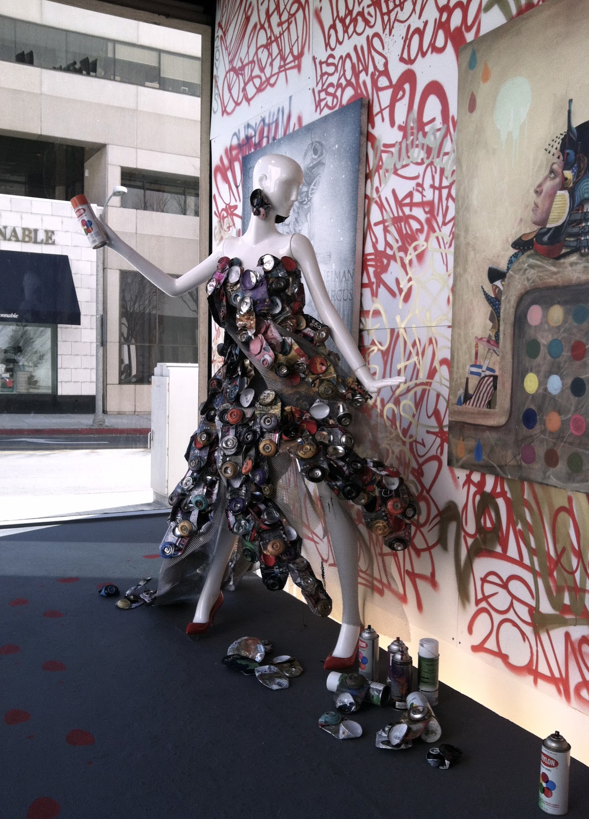 MAKE'n NEWZ Spray Can Dress x Neiman Marcus x Christian louboutin