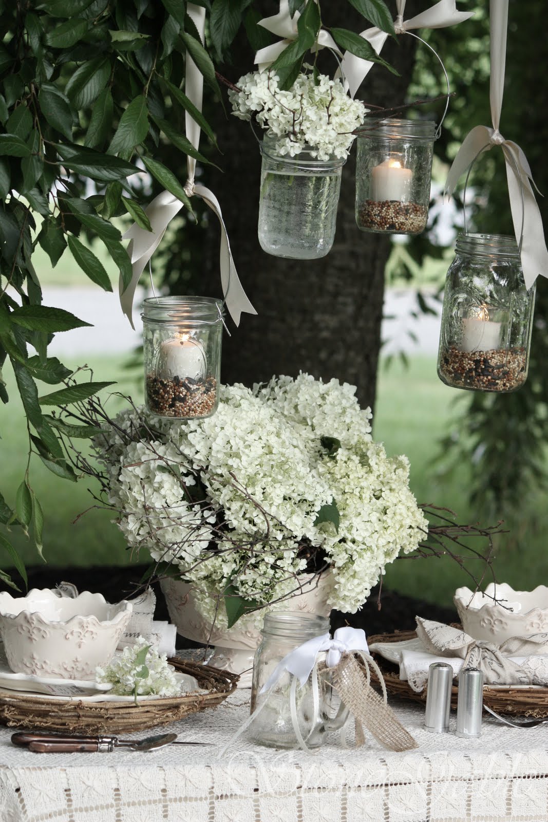 HANGING LANTERNS TABLESCAPE StoneGable