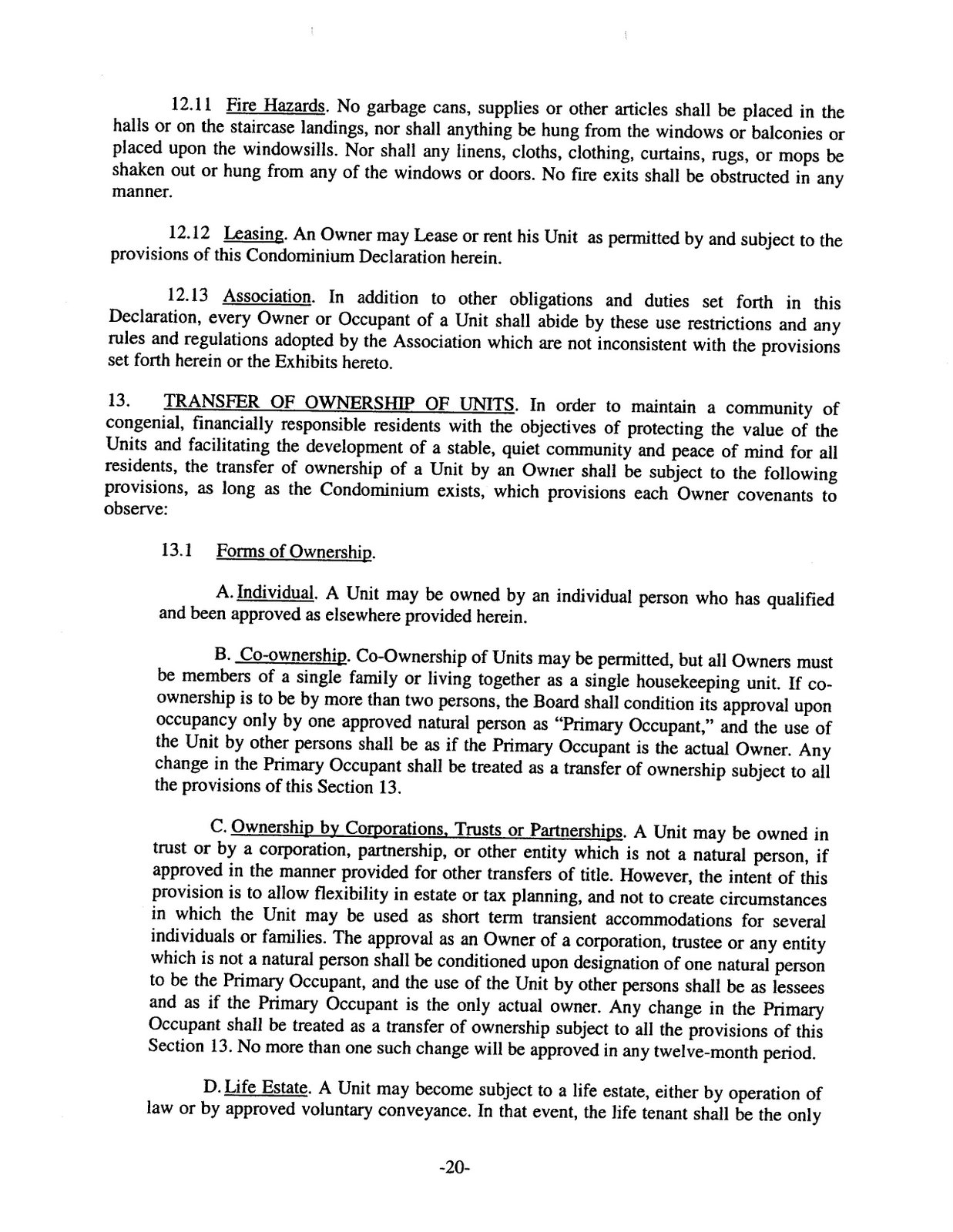 Nautilus Cove Declaration of Condo