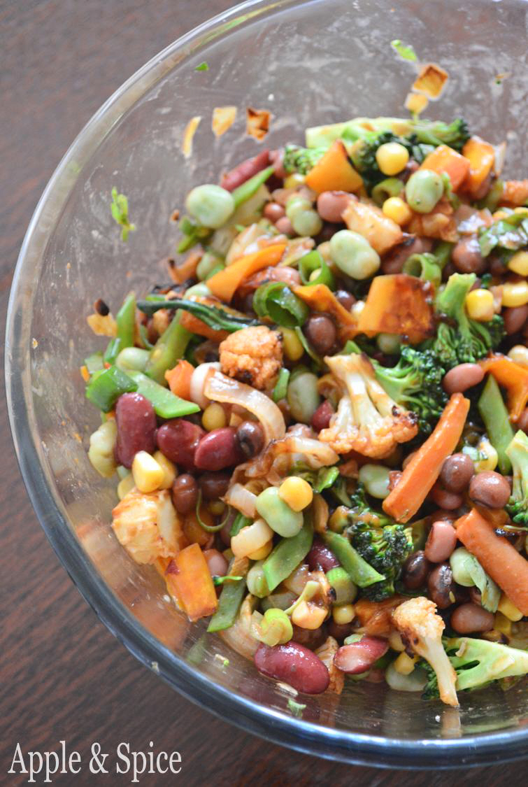 Apple & Spice Summer Veg & Bean Salad in a Smoky Tomato Dressing