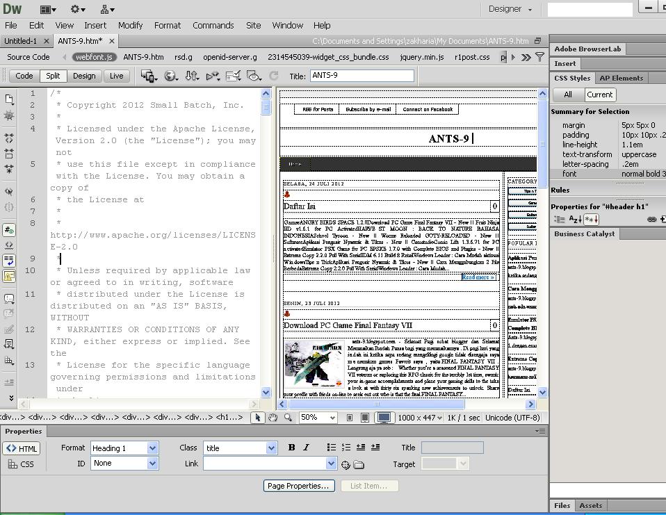 Adobe Dreamweaver CS6 Full Crack ANTS9