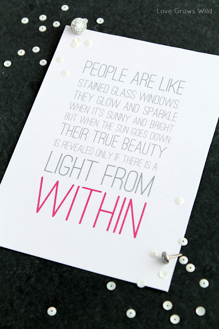 Printable Light From Within Quote by Love Grows Wild for Uncommon Designs #printable #quote