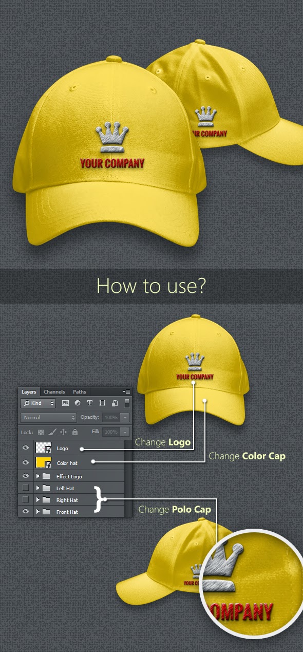 my design polo cap with realistic embroidered logo mockup