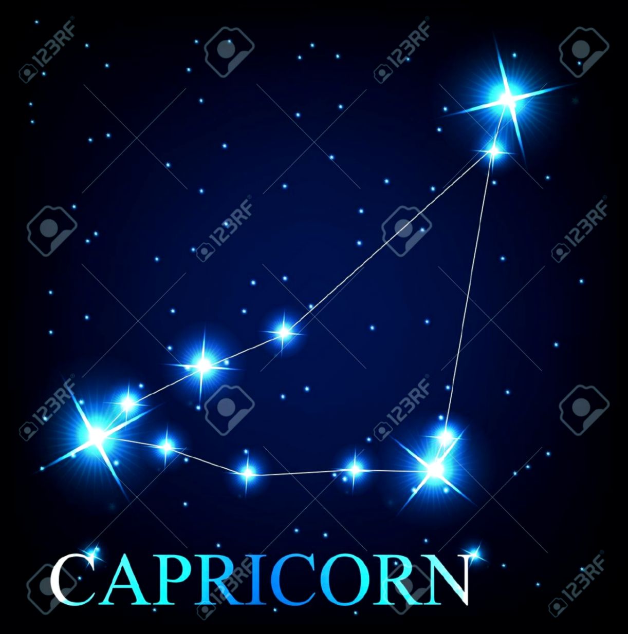 Vector Of The Capricorn Zodiac Sign Of The Beautiful Bright Stars Vector Of The Capricorn Zodiac Sign Of The Beautiful Bright Stars