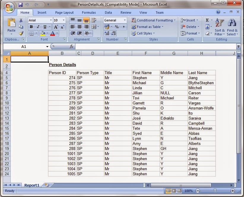 ssrs report file exporting to excel