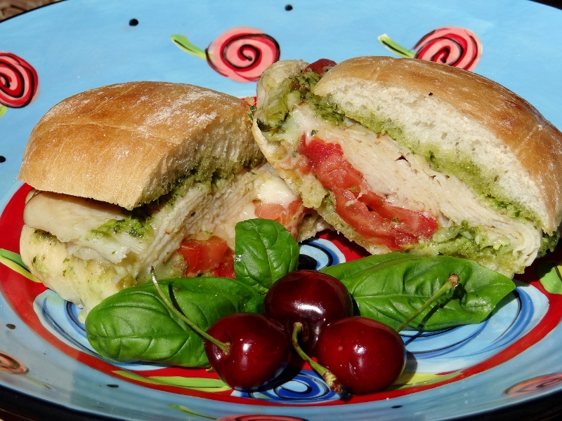 ...a quiet life... turkey pesto basil sandwich
