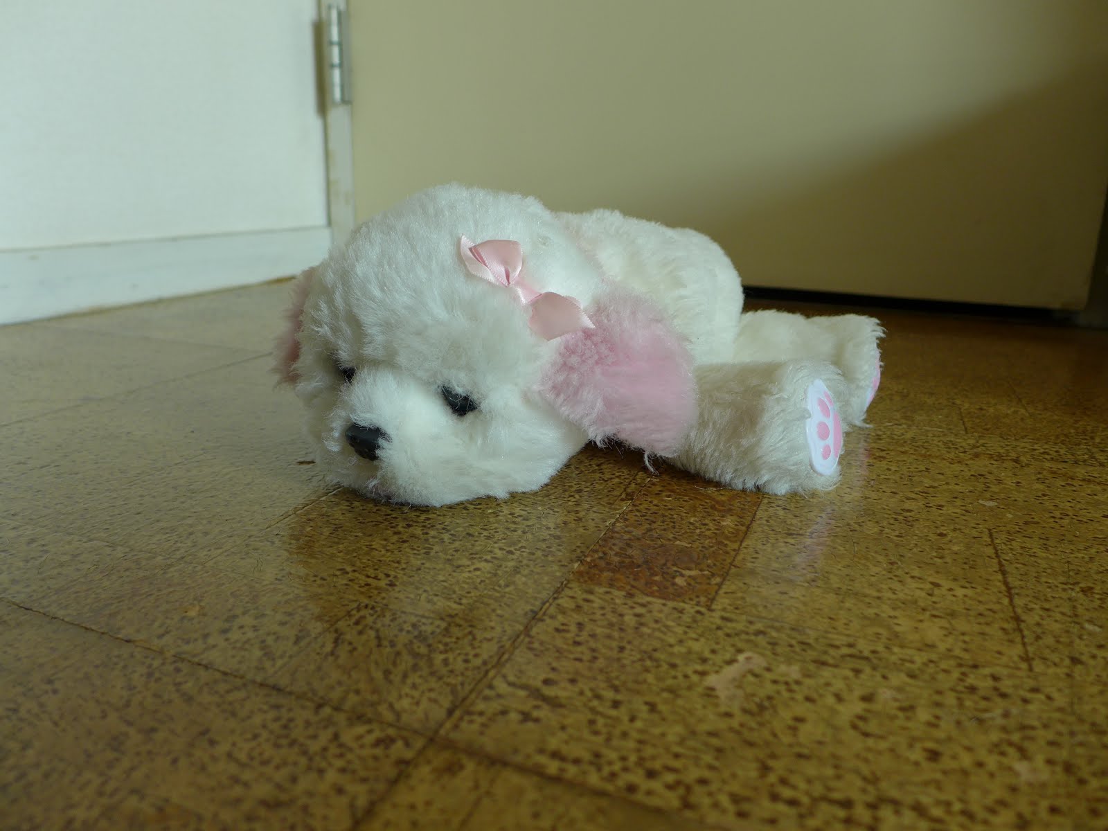 おもちゃ修理メモ帳 へたばった犬 のぬいぐるみ