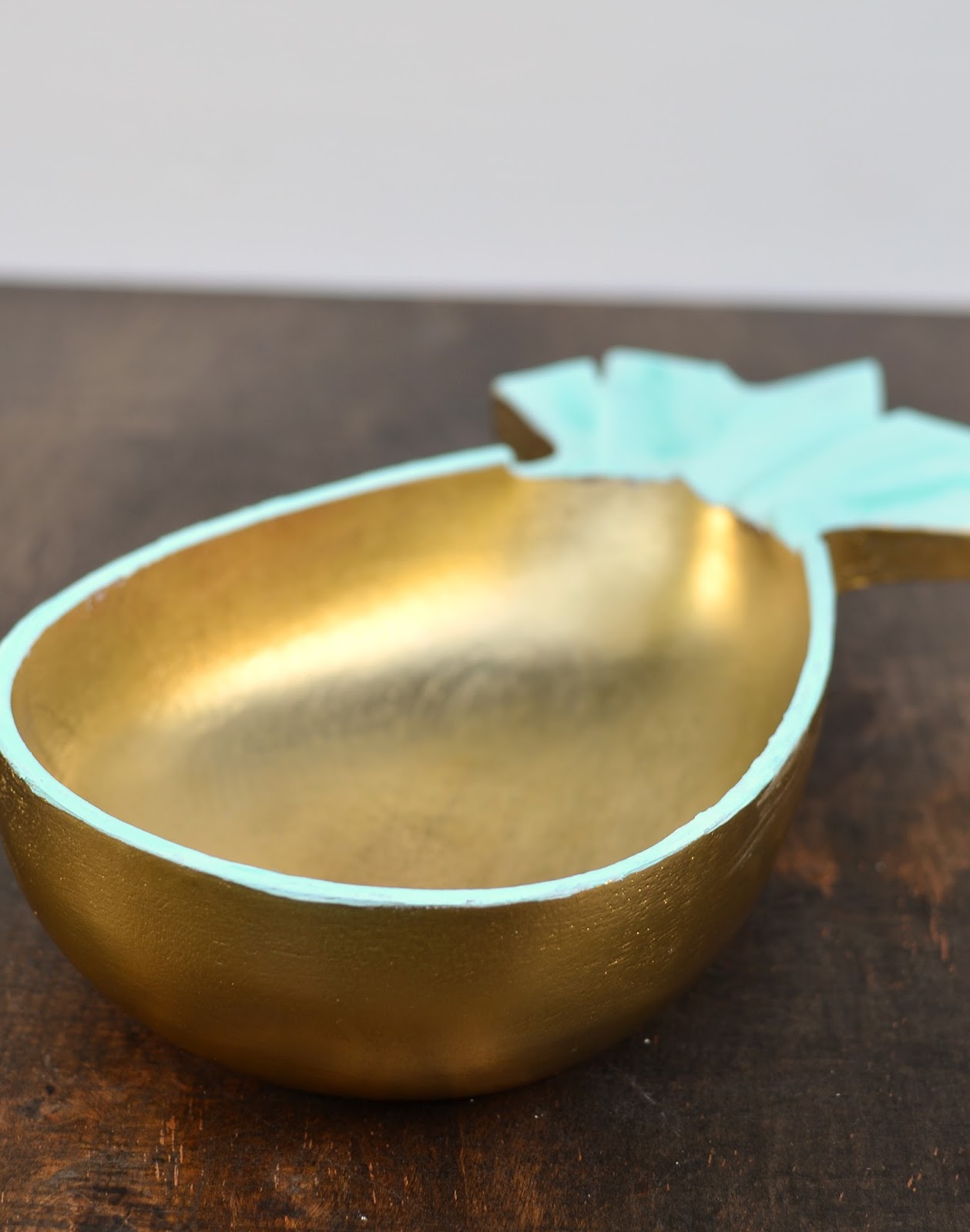 vintage wooden pineapple bowl to gold pineapple bowl