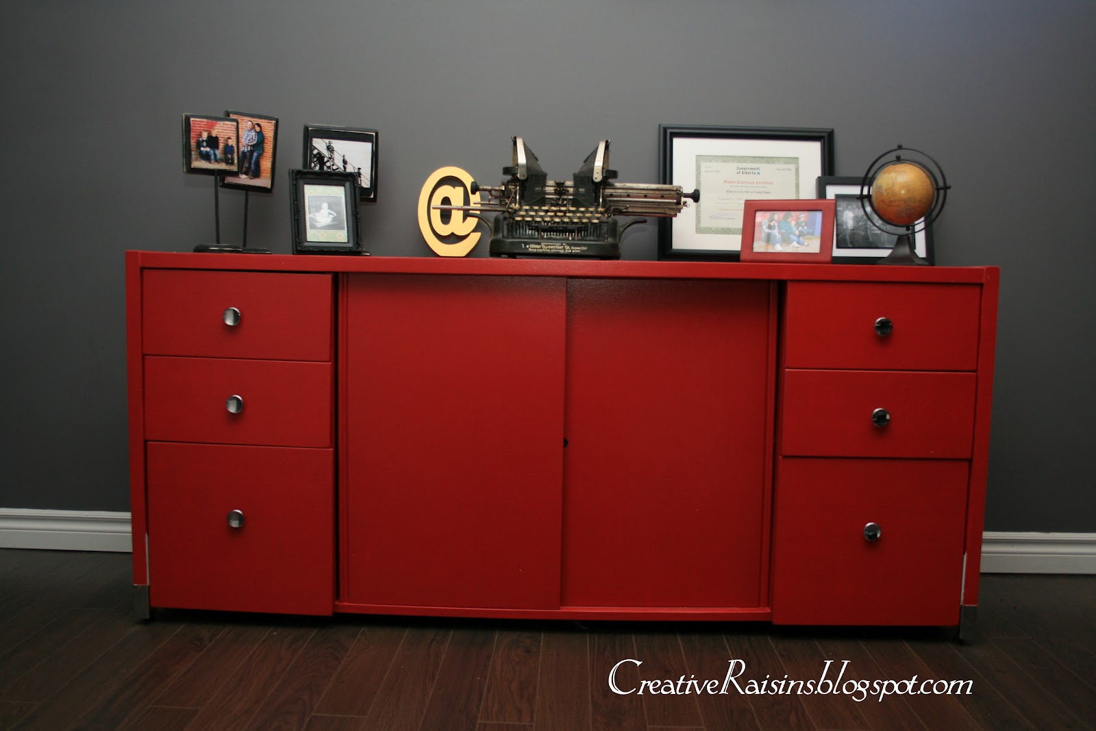 Creative Raisins Vintage Inspired Credenza & Photo Stand