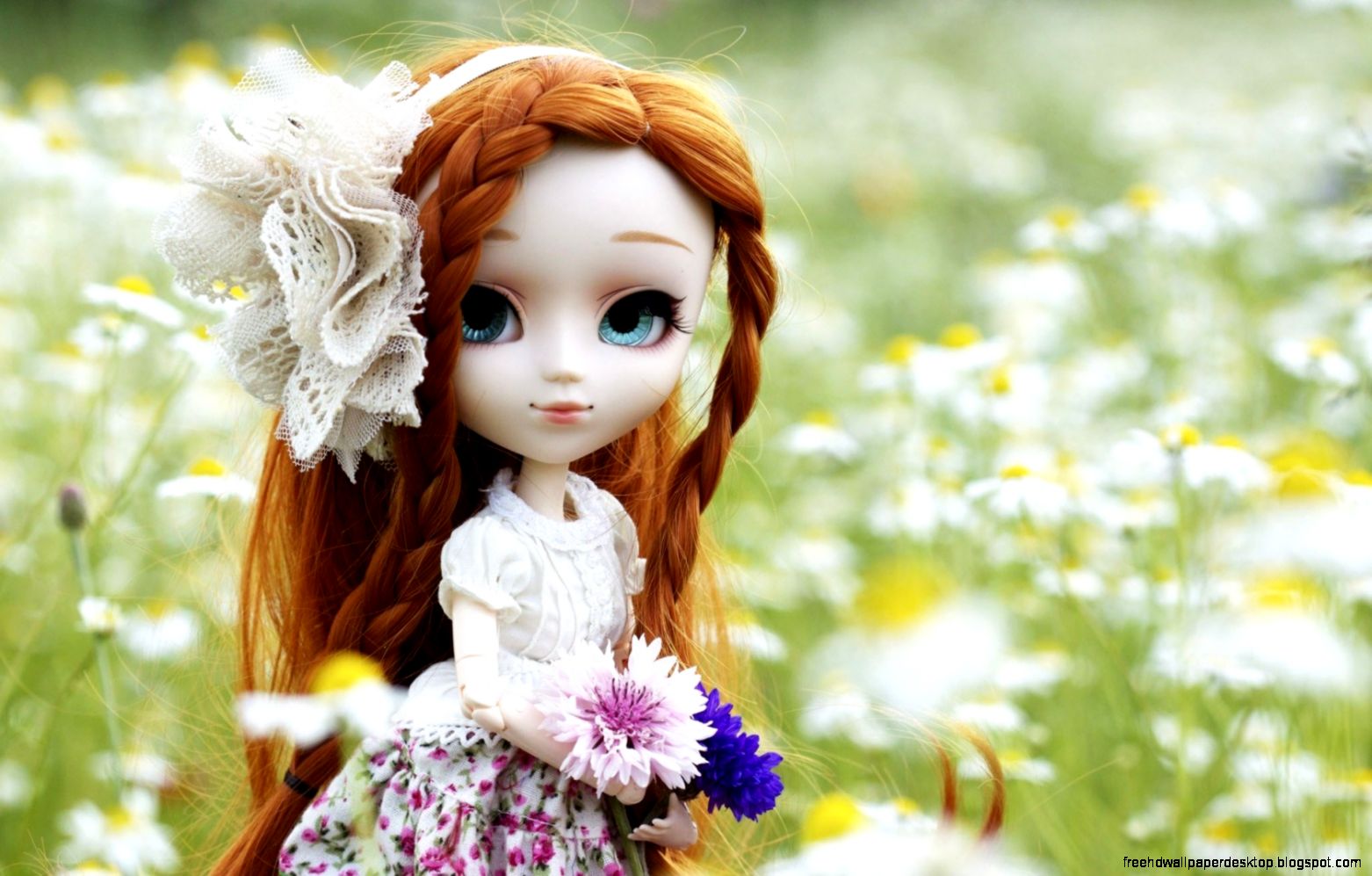 Doll Toy Redhead Flowers Nature HD Wallpaper FreeWallsUp Doll Toy Redhead Flowers Nature HD Wallpaper FreeWallsUp