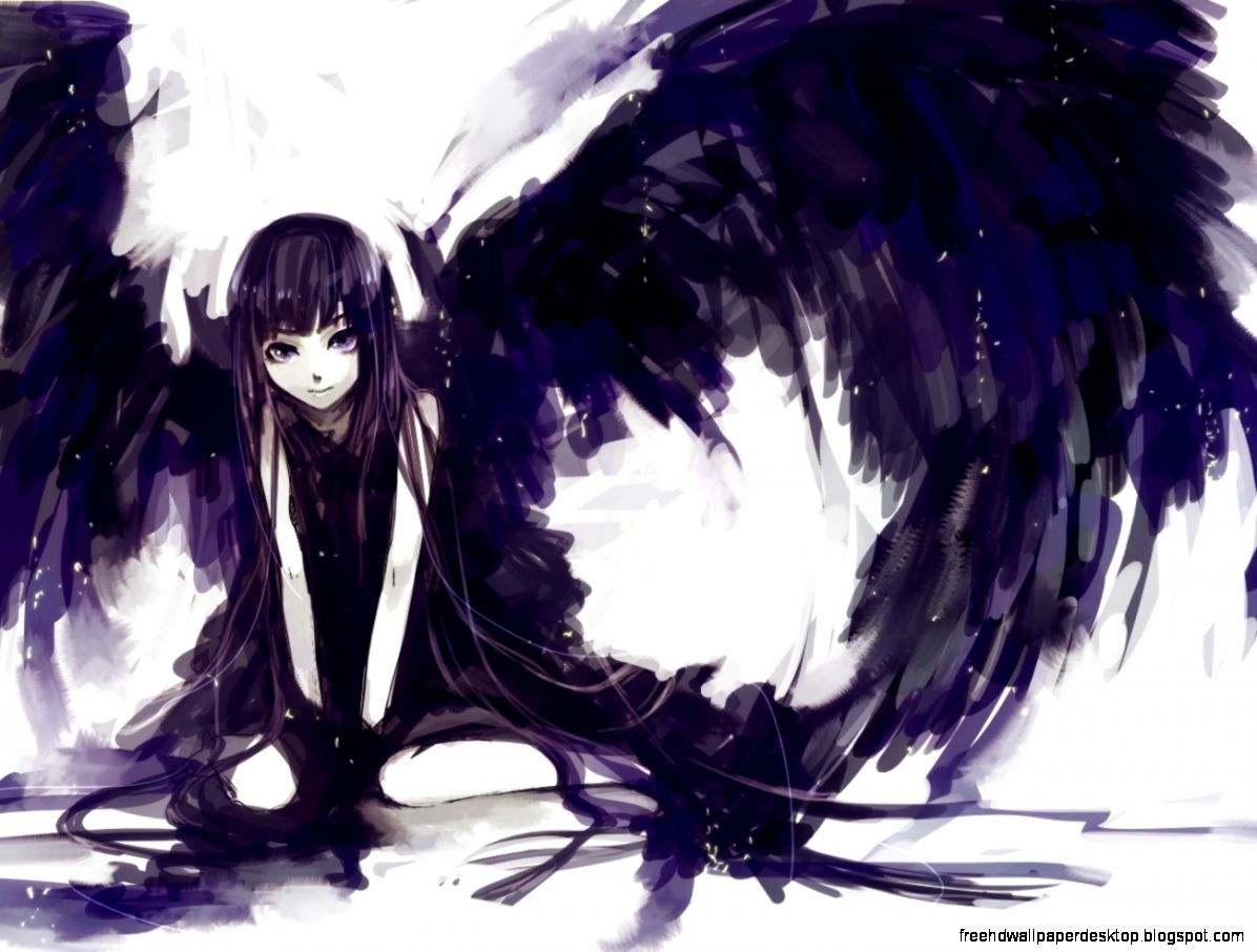 Anime Angel Girl with Black Hair Anime Angel Girl with Black Hair