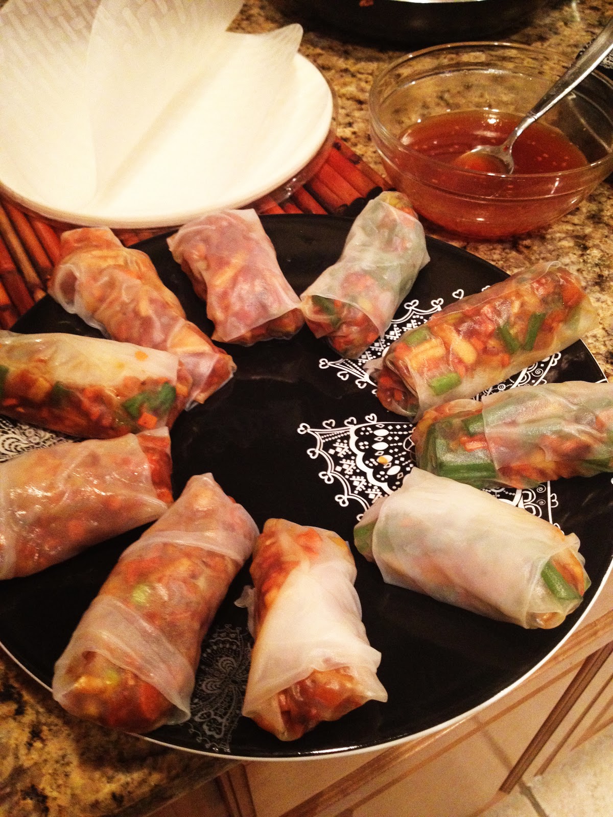 Eatomaniac ) Rice Paper Spring Rolls