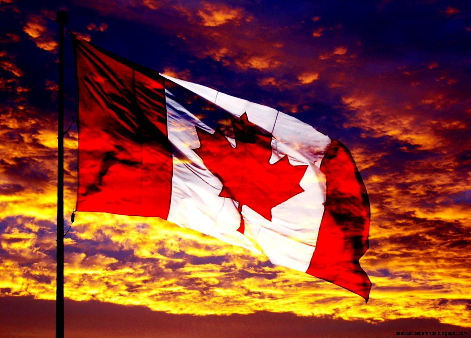 Canadian Flag Sunset Canadian Flag Sunset