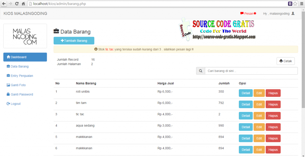 Contoh Program Inventory Berbasis Webcams Contoh Program Inventory Berbasis Webcams