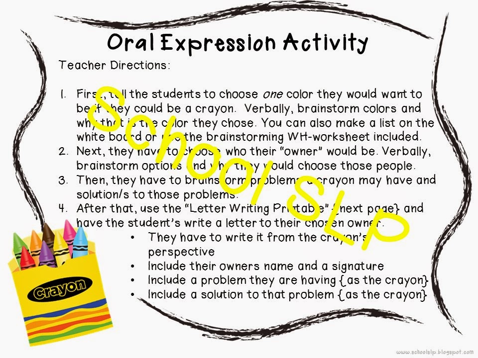 School SLP: The Day the Crayons Quit: Speech & Language Book Companion!