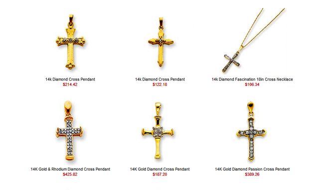  Diamond Cross Pendants at AnyReligiousJewelry.com