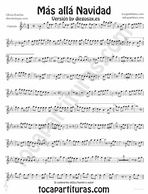 Tubescore Beyond by Gloria Estefan sheet music for clarinet Christmas Carol Music Score Mas alla