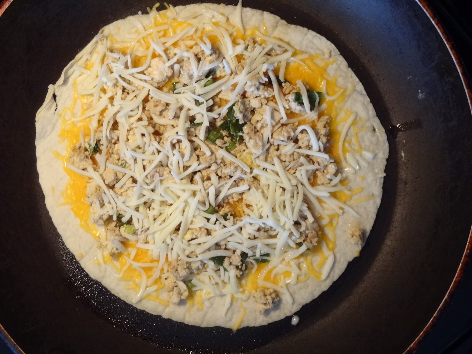 Tofu scrambled quesadilla