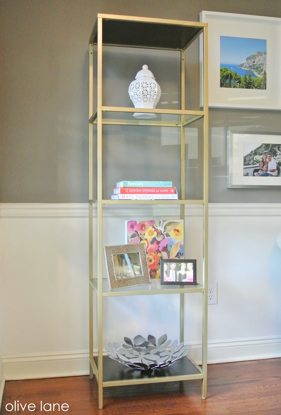 Olive Lane Gold Bookcase for Less