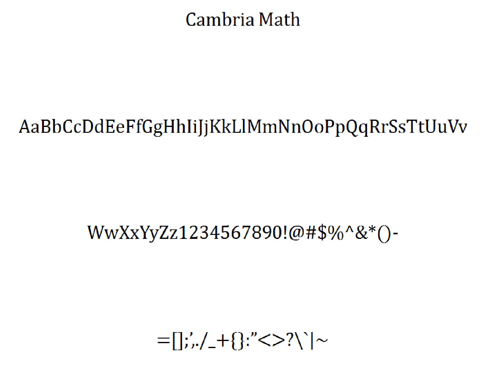 Cambria Math Font For Mac