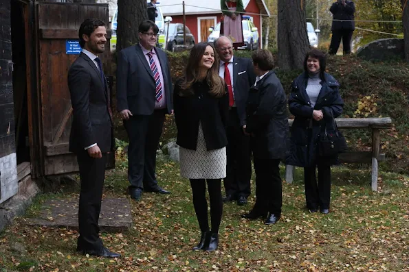 Princess Sofia of Sweden and Prince Carl Philip of Sweden visits cellulose company I-Cell in Alvdalen during the second day of a trip to Dalarna