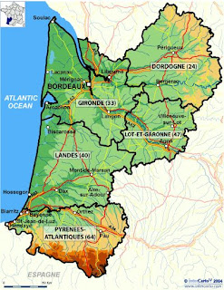 Carte de la Région Aquitaine