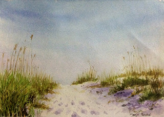 Water colour painting of a Florida beach by Manju Panchal