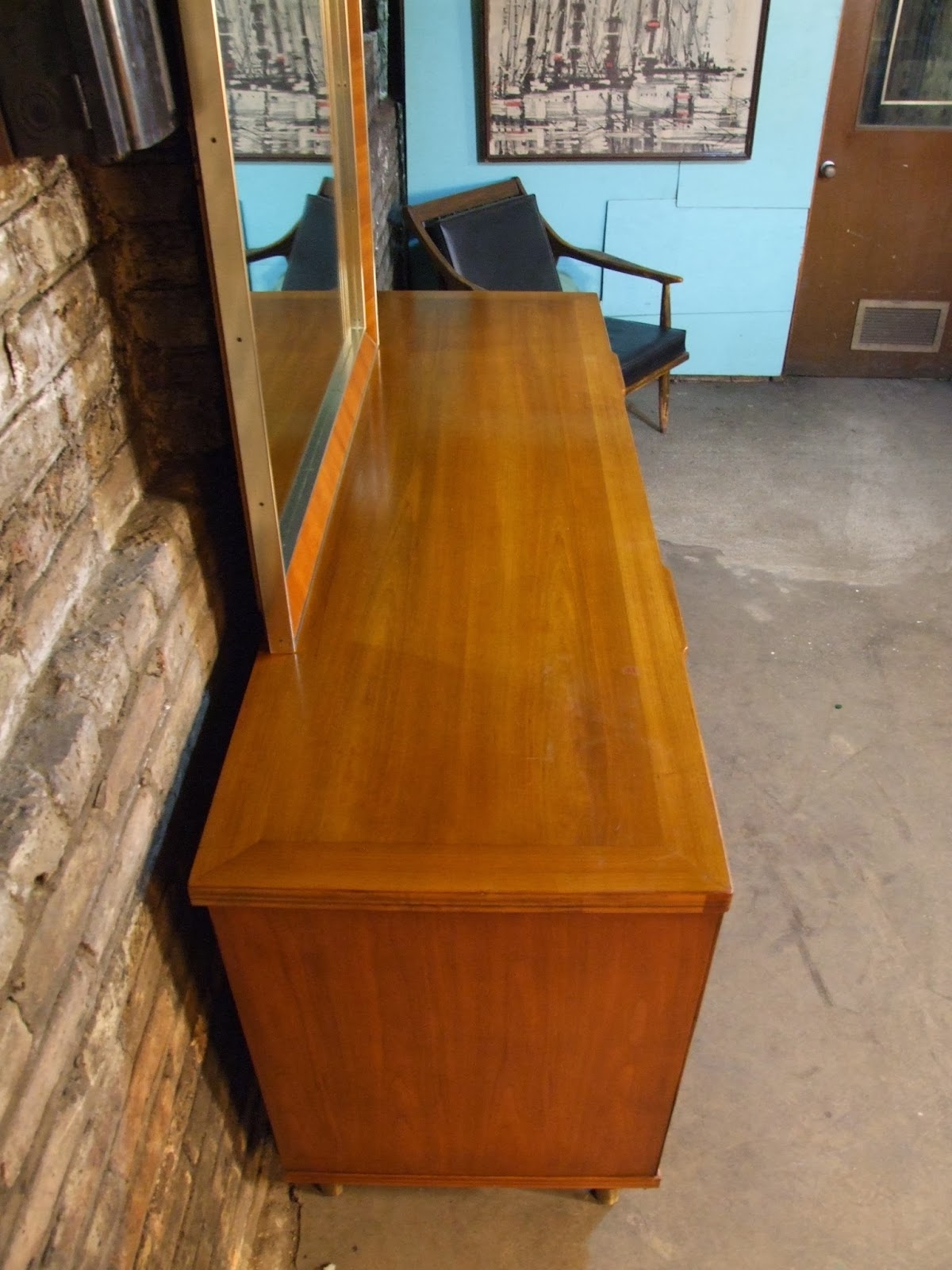 Mid Century Chicago: John Widdicomb Lowboy Dresser w/ Mirror
