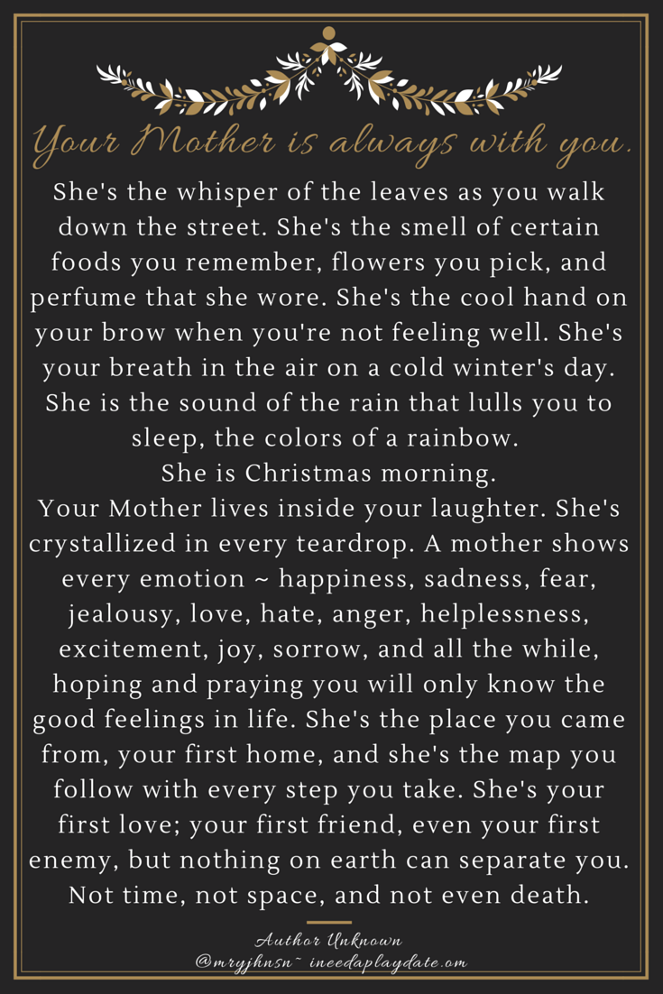 Your Mother is Always with You - iNeed a Playdate